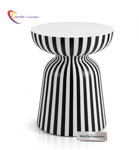 Wholesale Modern Minimalist Striped Design Aluminum Accent <b>Table</b> Luxury Round Metal Side <b>Table</b> for Living Room Home Hotel <b>Tables</b> - Product Image 1