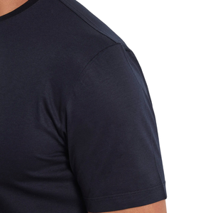 <b>Men's</b> <b>Navy</b> <b>Blue</b> Short Sleeve O-Neck Cotton <b>T</b>-<b>Shirt</b> Regular Fit Casual Jersey Knit Solid Color - Product Image 4
