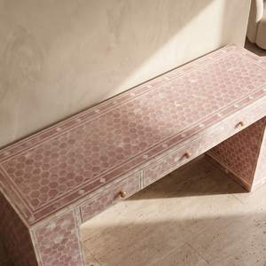 Console de luxe avec incrustations MOP, meuble d'entrée fait main, meuble de couloir, buffet d'entrée - Product Image 3