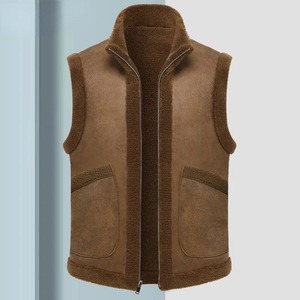 Chaleco de Cuero para Hombre, Otoño Invierno, Casual, Sin Mangas, con Cierre, Cuello Alto, Impermeable, Transpirable, Chaquetas de Lona, Chalecos de Moda - Product Image 1