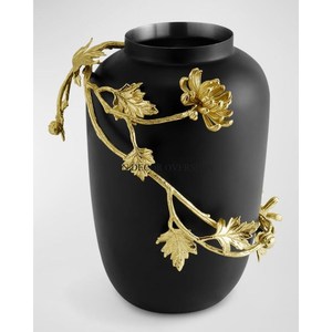 High In Demand Bronze Leaf Pattern Tabletop <b>Vase</b> Handmade Metal Decorative Flower <b>Vase</b> for Home Hotel Living Room Centerpiece - Product Image 5