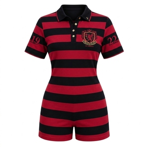 Ensemble 2 pièces body et short pour femme, motif uni, tissé, coupe ajustée, style polo, Nouvelle Collection Été 2026, Sororité grecque Sigma Gamma Rho - Product Image 1