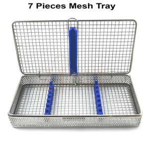 Bandeja de malla reutilizable para esterilización manual de 7 instrumentos, de acero inoxidable para autoclave, para instrumentos dentales - Product Image 1