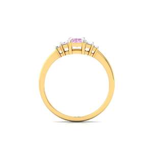 Bague de luxe plaquée or 10 carats Radiant Harmony avec diamants CVD baguette étincelants, bijoux élégants pour femme, cadeau de fiançailles et de mariage - Product Image 2
