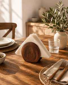 Support de boîte à mouchoirs en bois fait main très demandé, porte-serviettes en bois naturel, accessoire de maison disponible au meilleur prix du marché - Product Image 4