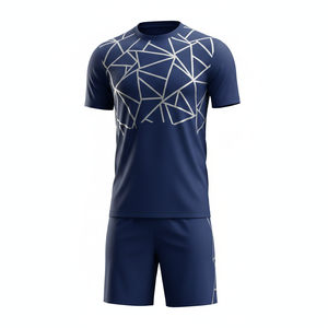 ชุดฟุตบอลแบบ unisex พร้อมกางเกงขาสั้น ชุดลำลองสไตล์ Urban Elite สองชิ้น ชุดฝึกซ้อมฟุตบอล ชุดออกกำลังกาย ชุดกีฬา รับผลิตแบบ OEM ตามสั่ง - Product Image 1