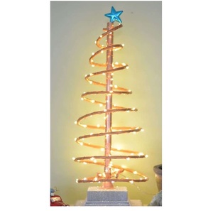Sapin de Noël artisanal au design tendance, base en métal et bois de manguier, taille idéale, style primitif élégant, parfait. - Product Image 1