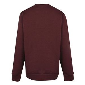 Sweat-shirt col rond bordeaux uni en mélange de coton tricoté, coupe classique, manches longues, respirant, séchage rapide, décontracté, anti-boulochage - Product Image 6
