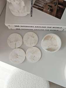 Trendy Handmade Round <b>Marble</b> <b>Coasters</b> Premium Stone Design Drink <b>Coaster</b> Set for Coffee Mugs Dining Table Kitchen and Living - Product Image 4