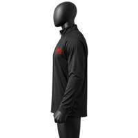 Veste en molleton à col zippé pour homme, noire, coupe classique, couleur unie, respirante, en polyester tricoté, vêtement décontracté d'automne