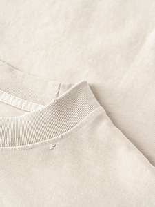 T-shirt en coton vieilli personnalisé 310G, décontracté, à manches courtes, effet délavé, streetwear, avec logo pour homme - Product Image 2