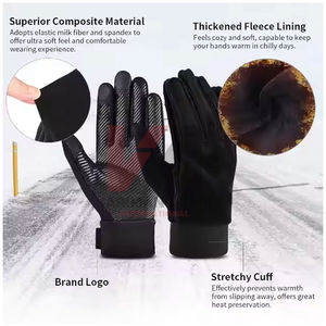 Guantes de invierno aislantes para correr con forro interior suave y puño elástico en la muñeca para actividades al aire libre - Product Image 2