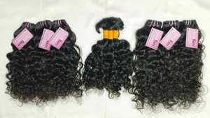 JERRY HAIR EXPORTS Cheveux Indiens en Vrac Naturels Bruts Remy, Cuticules Alignées, Non Traités, pour Tressage, Style Yaki, Ondulation Profonde et Souple - Product Image 1