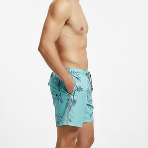 Shorts de bain pour hommes en polyester, imprimés sur mesure, respirants, anti-plis, à séchage rapide, avec taille élastique et motifs - Product Image 1