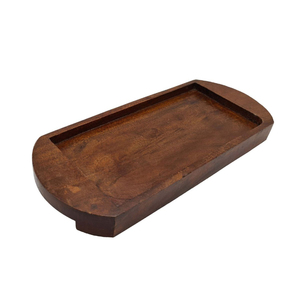 Assiette de service en bois faite à la main, forme ovale, design minimaliste, couleur unie, vaisselle et assiettes, assiettes rondes, assiette de table - Product Image 2