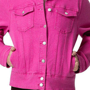Casual Women's Eco-Friendly <b>Denim</b> <b>Jacket</b> 100% Cotton <b>Lightweight</b> Winter Outerwear for Online Sale - Product Image 3