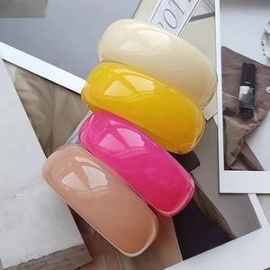 Brazalete Retro Irregular de Resina de Acetato para Mujer, Pulsera Geométrica Acrílica Gruesa, Accesorio de Moda Colorido y Ancho para la Muñeca - Product Image 5