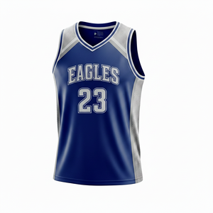 Custom OEM Wholesale Sublimation Blue Basketball Shirts Quick Dry Gym Basketball For Men And Women High Quality Quick Dry - Product Image 2