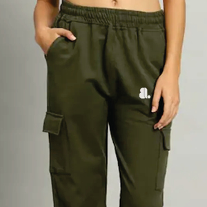 Pantalones Cargo para Mujer, Color Sólido, Lona, Cintura Media, Cintura Elástica, Largos, Casuales, con Bolsillos, Corte Regular - Product Image 6