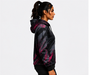 Sudadera con Capucha Personalizada para Mujer, Impresión por Sublimación, Patrón Geométrico, Rosa, Negro, Gris, Secado Rápido, Tejido de Poliéster, Manga Larga, OEM - Product Image 5