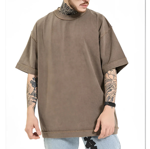 T-shirts pour hommes à coupe classique, design uni, vente en gros, vêtements décontractés, mélange polyester/coton, écologiques, respirants, séchage rapide - Product Image 5