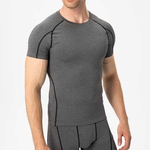 Camiseta de Compresión de Manga Corta Gris para Hombre, Secado Rápido, Spandex, Poliéster, Top Deportivo, Talla Adulto M - Product Image 4