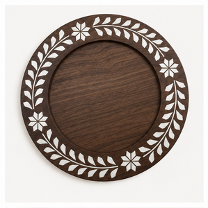 Handcrafted Mother of Pearl Inlay Acacia Wood Round Charger <b>Plate</b> for Wedding Decor and Hotel Table Setting <b>Decorative</b> <b>Plate</b> - Product Image 1