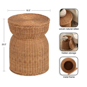 <b>Rustic</b> Sophistication Thoughtfully Designed For Both Beauty And Practicality Hand-woven Rattan <b>Side</b> <b>Table</b> - Product Image 6