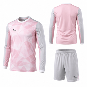 Maillot de gardien de but de football à manches longues, col rond, coupe athlétique, rembourrage en éponge sur les manches - Product Image 6
