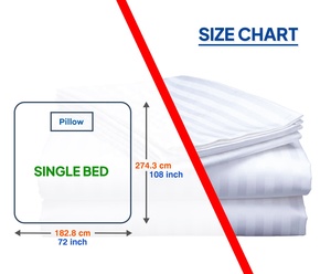 100% ensemble de draps rayés en lin et coton 400 TC taies d'oreiller légères Portable plié caractéristique pour la maison ou l'hôtel - Product Image 6