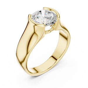 Yellow Gold Color <b>Diamond</b> <b>Ring</b> Resizable Band Round Cut Unisex Jewelry Gift - Product Image 4