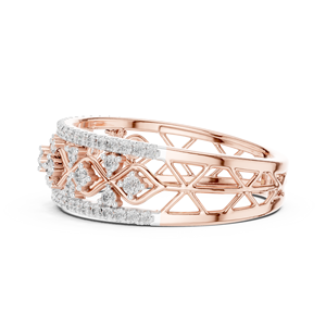 REGAL LETTICE Lab Grown Diamond Band Set 18KT Rose Gold Rhodium Plated Brilliant Cut Certified Engagement Wedding <b>Gift</b> Women - Product Image 3
