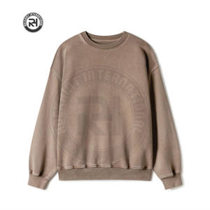 Sudadera de algodón grueso de cuello redondo, estilo holgado, para streetwear, suave, lisa, para jogging, de fabricante - Product Image 1