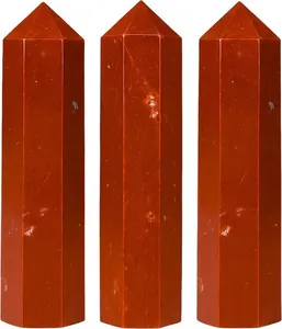 Pointe de Jaspe Rouge Naturel Polie, Pierre Précieuse Rouge, Pointe de Cristal, Fournisseur en Gros pour Artisanat, Grille de Cristal, Bricolage - Product Image 2