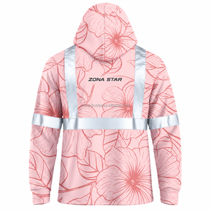 Zona Star - Ropa de Trabajo Reflectante de Alta Visibilidad con Estampado Floral Rosa Personalizado, Secado Rápido, Certificación CE, Diseño de Hojas Tropicales - Product Image 5