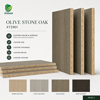 Panneau de bois aggloméré orienté (OSB) mélaminé Jinbase SXT2901 Olive Stone Oak 18 mm E0 1220x2440 mm pour la décoration intérieure moderne