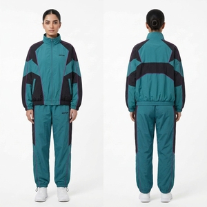 Kids Contrast Color Windbreaker Tracksuit - <b>Track</b> <b>Jacket</b> & Pants Set for Training, ODM Manufacturer - Product Image 5