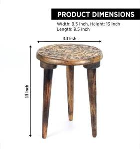 Table basse en bois à 3 pieds, design traditionnel, durable, écologique, pour salon, entrée, table d'appoint - Product Image 2