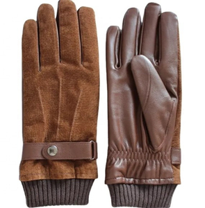 Guantes de Invierno para Hombre de Cuero Italiano Tipo Gamuza, Forrados y Cálidos, con Técnicas de Teñido Liso y Tie Dye - Product Image 1