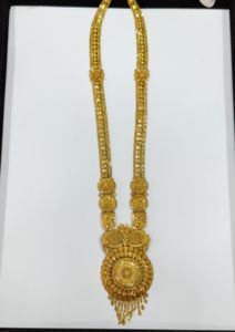 Collar largo de oro macizo de 22 quilates para mujer, joyería nupcial india tradicional, Rani Haar, elegante oro puro, los mejores adornos. - Product Image 3