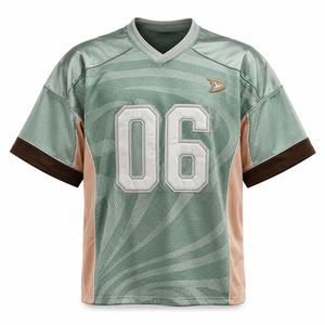 Camiseta de Fútbol Americano Personalizada para Hombre, Manga Corta, Malla Transpirable, Bloques de Color, Cuello Redondo, Ropa Deportiva, Talla Adulto Regular - Product Image 1