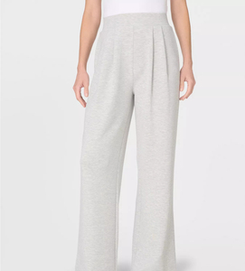Pantalon évasé sans couture pour femme avec taille côtelée croisée en V, effet froncé invisible, jambes évasées, pantalon large de sport - Product Image 3