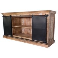 Armoire de rangement de cuisine moderne en bois de manguier massif à 6 tiroirs, 2 portes coulissantes, écologique, résistante à l'eau, pliable, multifonctionnelle