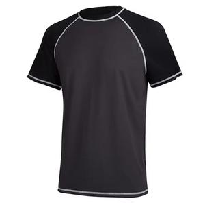 Camiseta Casual de Punto de Secado Rápido con Cuello Redondo y Manga Raglán para Hombre, Corte Regular, Color Sólido, Tejido de Jersey de Poliéster, UPF 50, Logotipo Frontal - Product Image 2