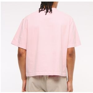 T-shirt rose oversize pour homme, coupe décontractée, en coton premium, doux, basique, streetwear, personnalisable, vente en gros, OEM ODM - Product Image 6