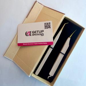 Pince à épiler en acier inoxydable Getup Brosons, pointe de précision anti-magnétique, 10 mm, emballage en boîte, logo personnalisé - Product Image 6