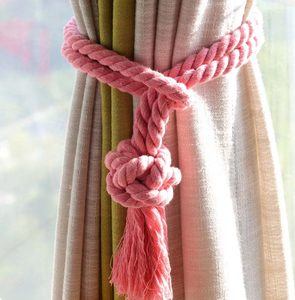 Rope Curtain Ticback Eco-Friendly Pink Color Cotton Linen Curtain Tie Back Rope Curtain <b>Tieback</b> Crafts - Product Image 1