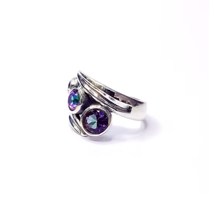 Anillo de Plata de Ley 925 de Lujo con Topacio Místico Facetado Redondo, Precio de Fábrica, Proveedor al por Mayor - Product Image 3