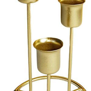 Metal Candelabra Candlestick <b>Holder</b> Gold for Table <b>Tealight</b> Candle Stand for Diwali Decoration Wedding Centerpiece - Product Image 4