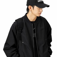 Blouson bomber léger vert olive pour homme, décontracté, à fermeture éclair, col mandarin, coupe ample, uni, vêtement d'extérieur d'hiver en toile de coton